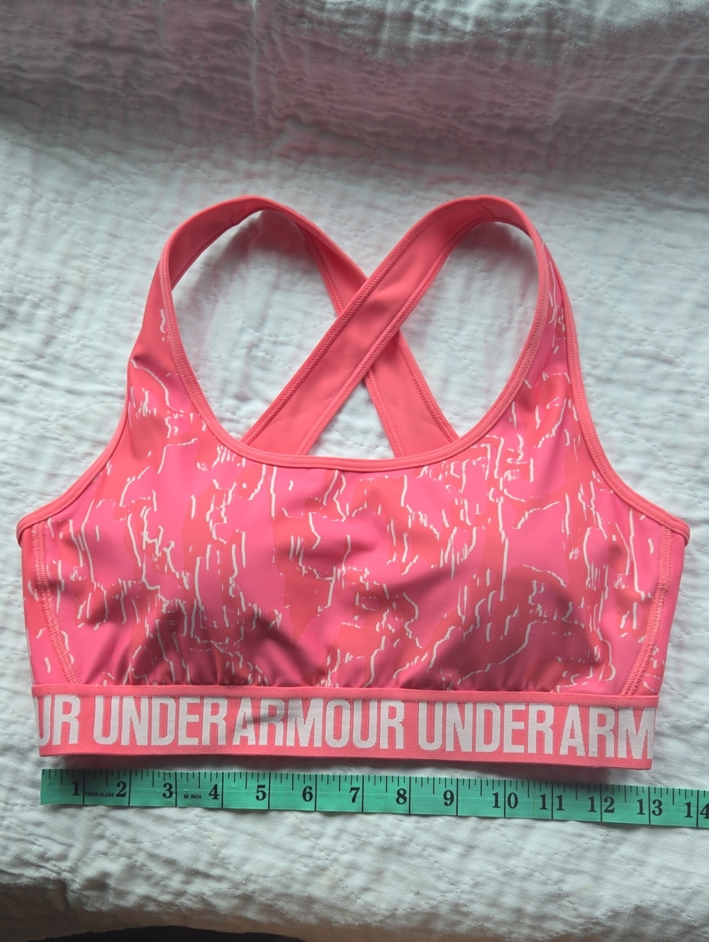 Under Armour Cross Back Sports Pink Bra, sL